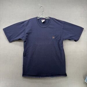 Vintage Tommy Hilfiger Navy Blue T Shirt Mens Large Made in USA 90s Cotton